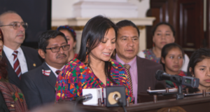 Angelina Aspuac testifies before the Congreso de la Republica de Guatemala