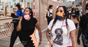 Women at a Black Lives Matter protest New York City, June 2020.